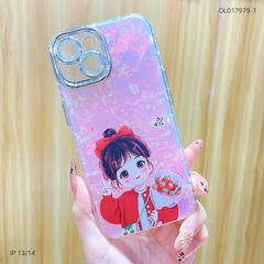 Ốp IP 13/14 lưng thạch anh cam nhũ in hình