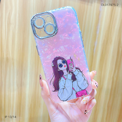 Ốp IP 13/14 lưng thạch anh cam nhũ in hình