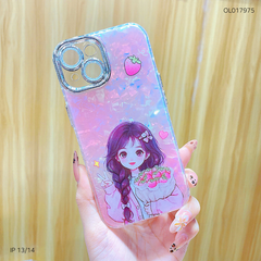 Ốp IP 13/14 lưng thạch anh cam nhũ in hình