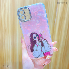 Ốp IP 11 6.1 lưng thạch anh cam nhũ in hình