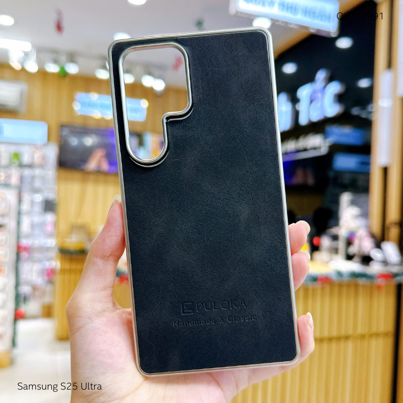 Ốp SS S25 Ultra vân giả da Puloka viền xi dẻo