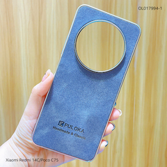 Ốp Xiaomi Redmi 14C/Poco C75 vân giả da Puloka viền xi dẻo