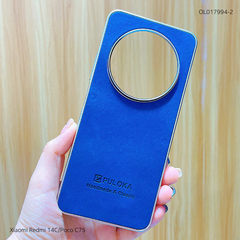 Ốp Xiaomi Redmi 14C/Poco C75 vân giả da Puloka viền xi dẻo