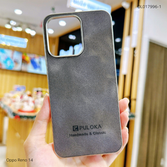 Ốp Reno 14 vân giả da Puloka viền xi dẻo