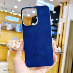 Ốp Reno 14 vân giả da Puloka viền xi dẻo
