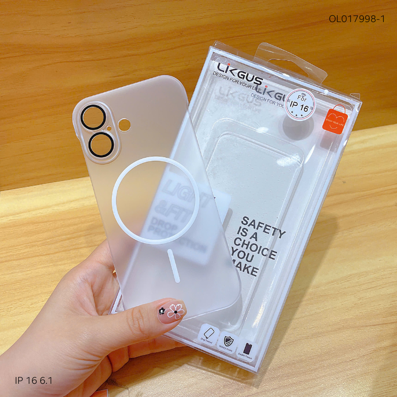 Ốp IP 16 6.1 Likgus nhám magsafe hở viền