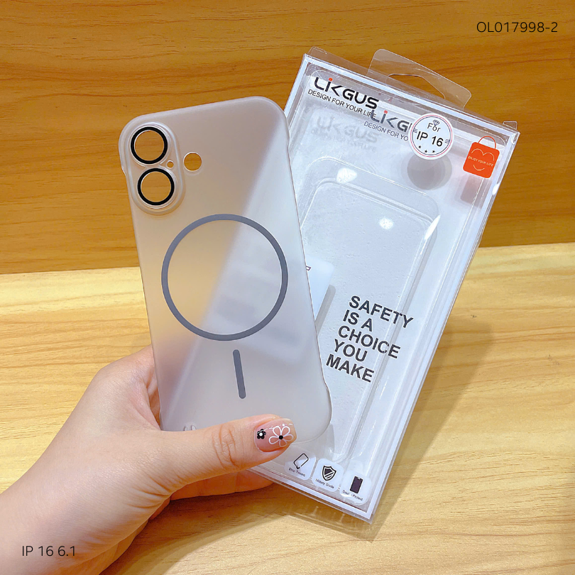 Ốp IP 16 6.1 Likgus nhám magsafe hở viền