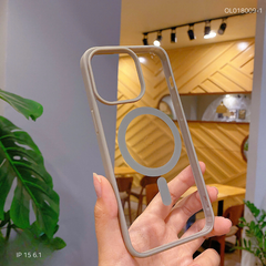 Ốp IP 15 6.1 lưng cứng magsafe viền màu