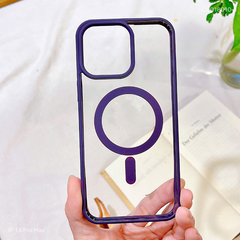 Ốp IP 14 Pro Max lưng cứng magsafe viền màu