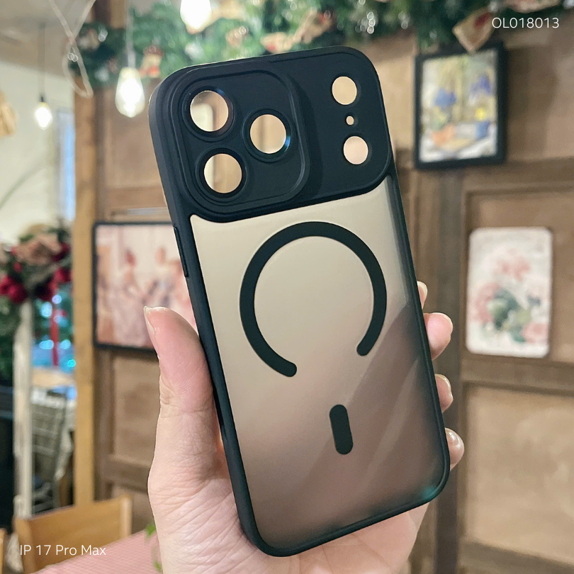 ** Ốp IP 17 Pro Max Likgus nhám magsafe bảo vệ cam viền màu