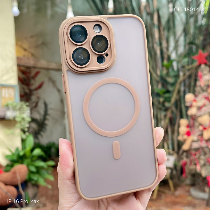 ** Ốp IP 16 Pro Max Likgus nhám magsafe bảo vệ cam viền màu