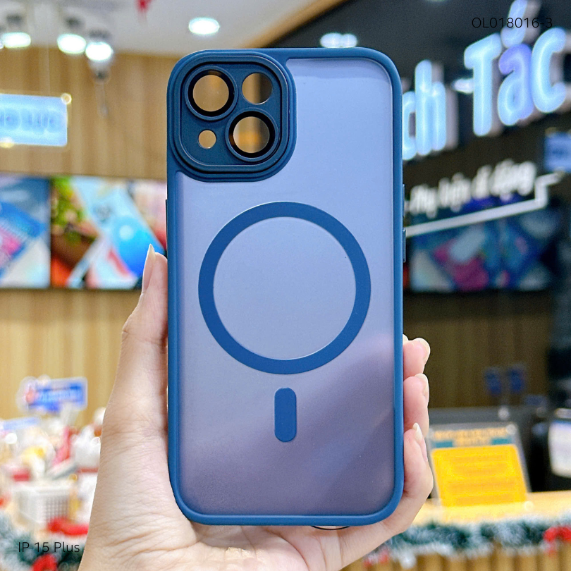 ** Ốp IP 15 Plus Likgus nhám magsafe bảo vệ cam viền màu