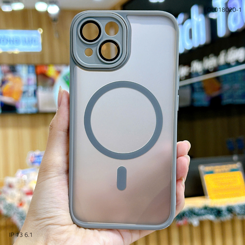 ** Ốp IP 13 6.1 Likgus nhám magsafe bảo vệ cam viền màu