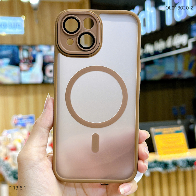 ** Ốp IP 13 6.1 Likgus nhám magsafe bảo vệ cam viền màu