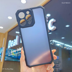 Ốp IP 15 Pro Max lưng nhám viền màu chống sốc