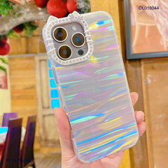 ** Ốp IP 16 Pro Max lưng thạch anh viền Kitty đính đá