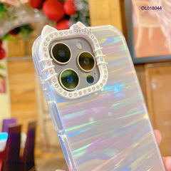 ** Ốp IP 16 Pro Max lưng thạch anh viền Kitty đính đá