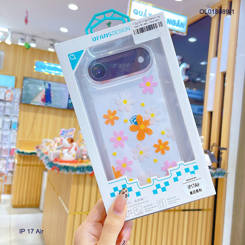 ** Ốp IP 17 Air Dfans lưng hoa viền dẻo
