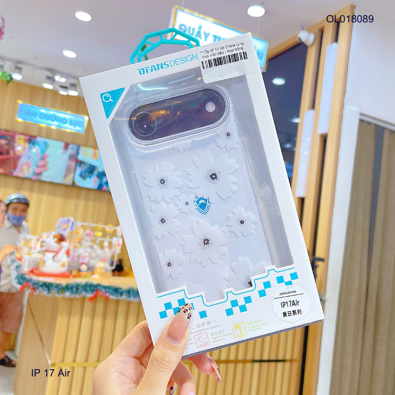 ** Ốp IP 17 Air Dfans lưng hoa viền dẻo