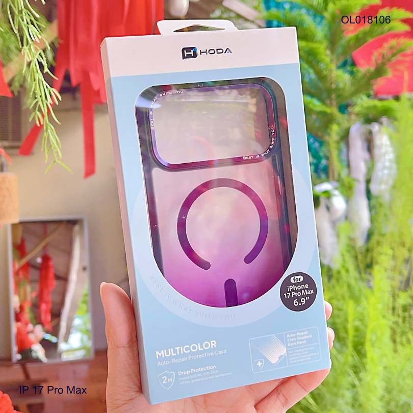 ** Ốp IP 17 Pro Max Hoda Multicolor magsafe loang màu