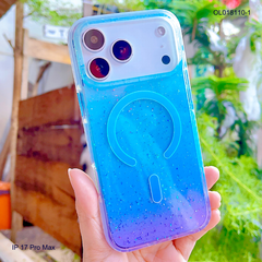 ** Ốp IP 17 Pro Max Ravaka nhũ kim tuyến magsafe loang màu