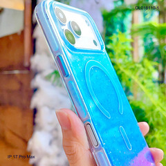 ** Ốp IP 17 Pro Max Ravaka nhũ kim tuyến magsafe loang màu