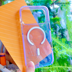 ** Ốp IP 17 Pro Max Ravaka nhũ kim tuyến magsafe loang màu