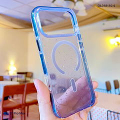 ** Ốp IP 17 Pro Max Ravaka nhũ kim tuyến magsafe loang màu