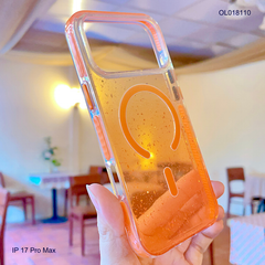 ** Ốp IP 17 Pro Max Ravaka nhũ kim tuyến magsafe loang màu