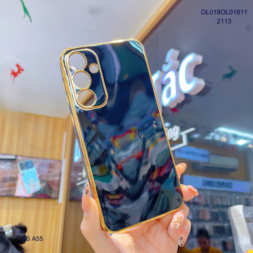 Ốp SS A55 full màu bóng viền xi