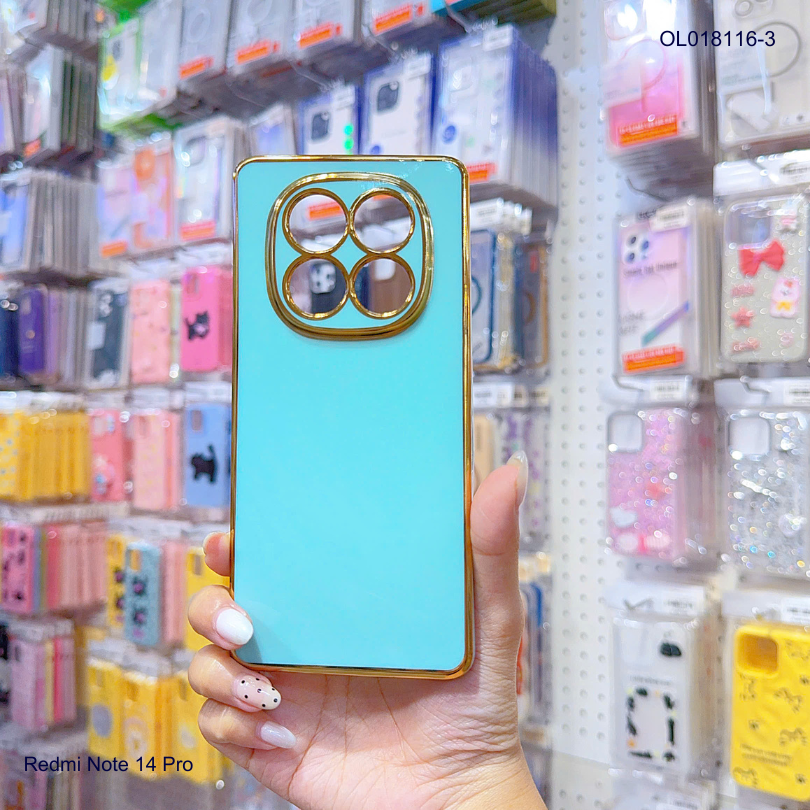 Ốp Xiaomi Redmi Note 14 Pro full màu bóng viền xi