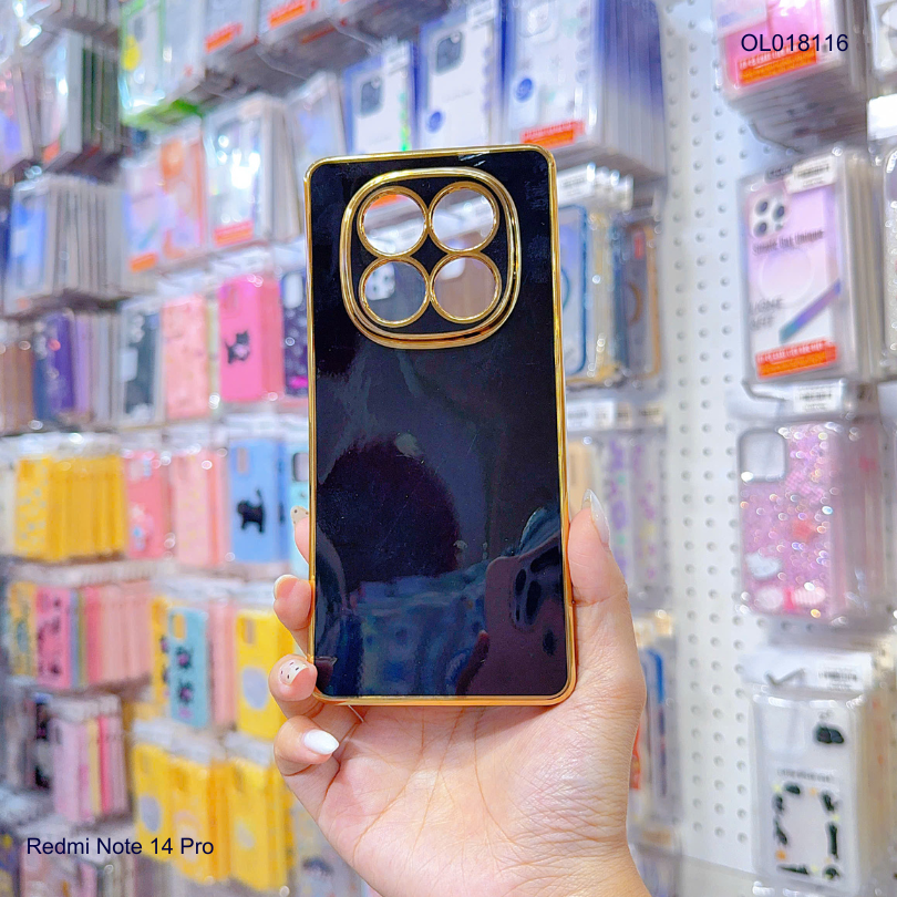 Ốp Xiaomi Redmi Note 14 Pro full màu bóng viền xi