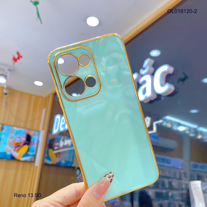Ốp Reno 13 5G full màu bóng viền xi