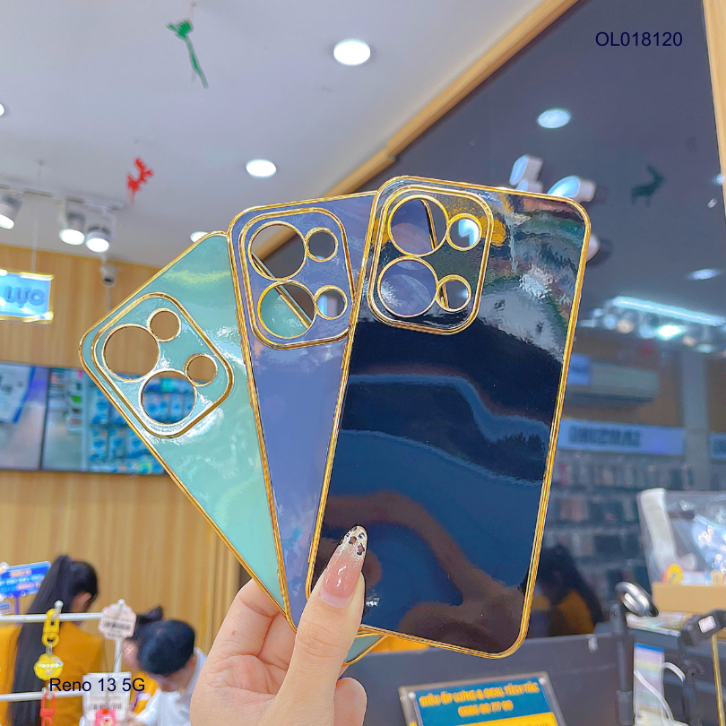 Ốp Reno 13 5G full màu bóng viền xi