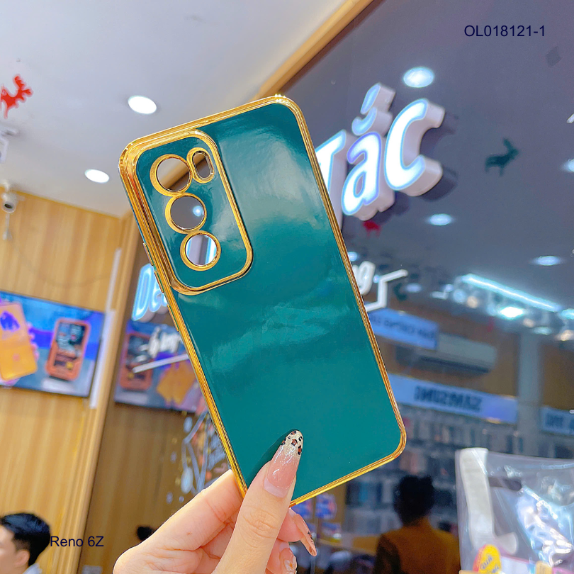 Ốp Reno 6Z full màu bóng viền xi