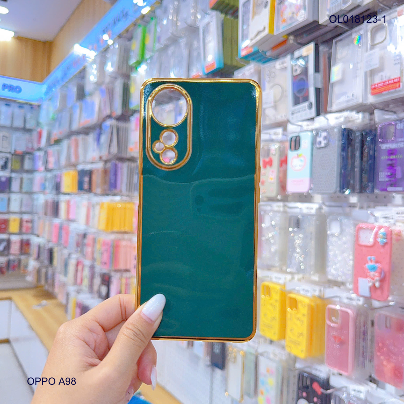 Ốp Oppo A98 full màu bóng viền xi