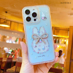 Ốp IP 13 Pro Max lưng dẻo charm nơ viền đính đá nhiều hình