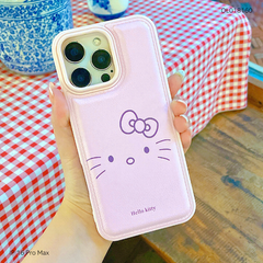 ** Ốp IP 16 Pro Max vân da phồng viền dẻo hồng