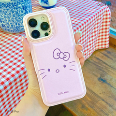 ** Ốp IP 15 Pro vân da phồng viền dẻo hồng