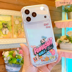 ** Ốp IP 17 Pro Max lưng nhũ nước kim tuyến kèm charm