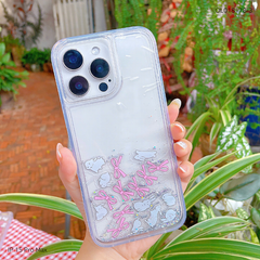 ** Ốp IP 15 Pro Max lưng nhũ nước kim tuyến kèm charm