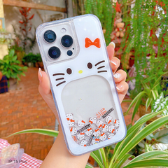 ** Ốp IP 15 Plus lưng nhũ nước kim tuyến kèm charm