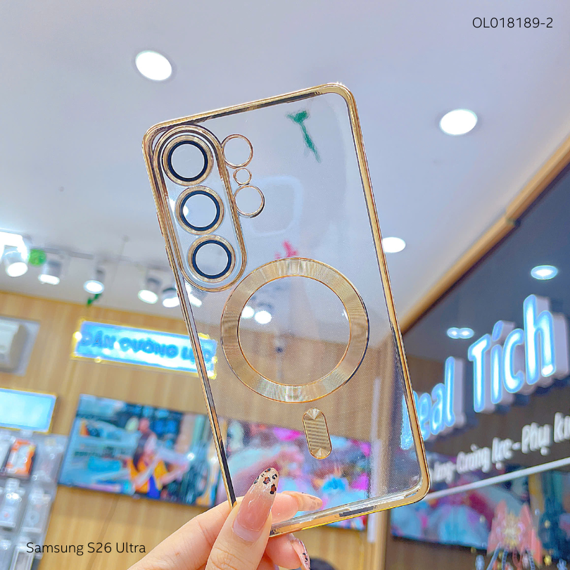 Ốp SS S26 Ultra dẻo trong viền xi camera khoét táo