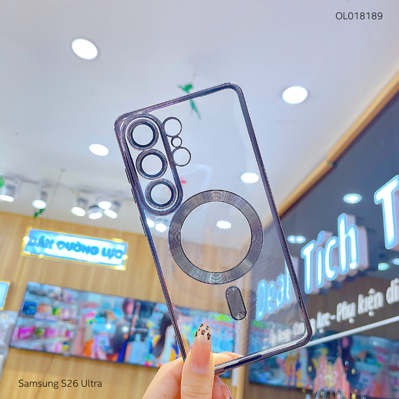 Ốp SS S26 Ultra dẻo trong viền xi camera khoét táo