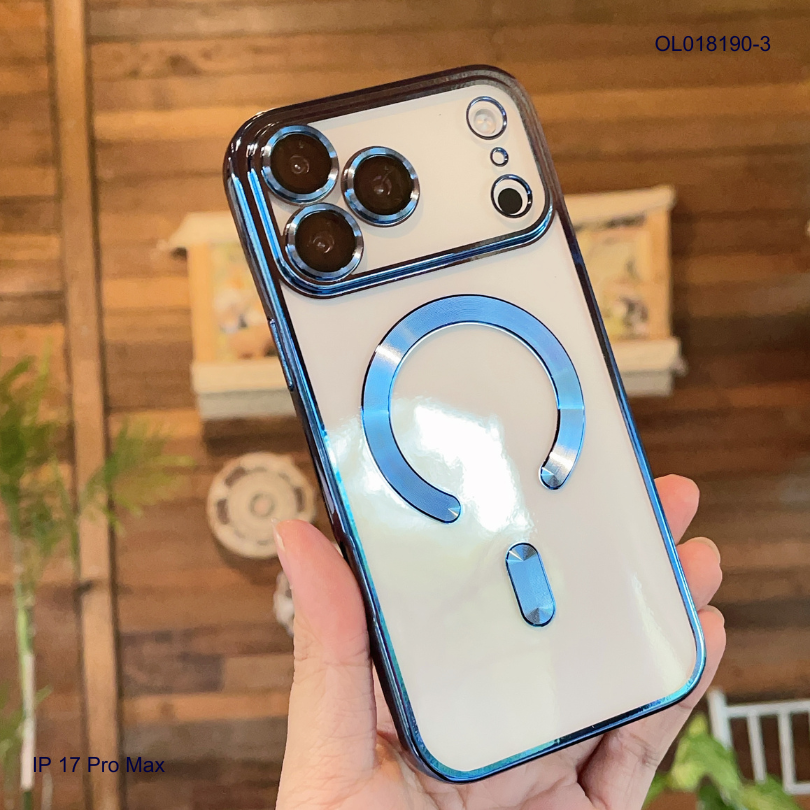 Ốp IP 17 Pro Max dẻo trong viền xi camera khoét táo