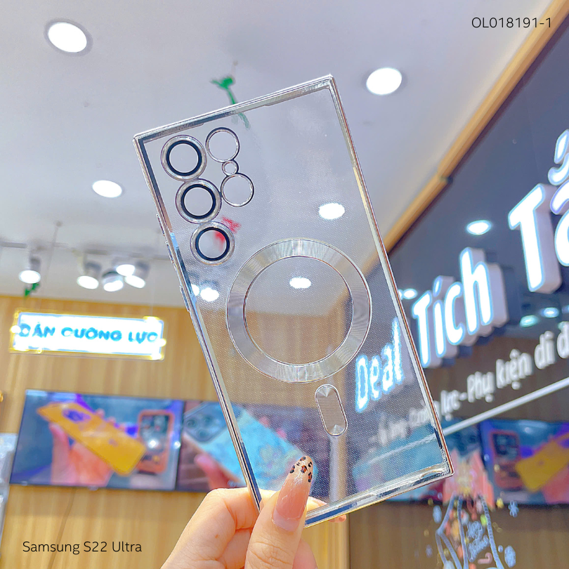 Ốp SS S22 Ultra dẻo trong viền xi camera khoét táo