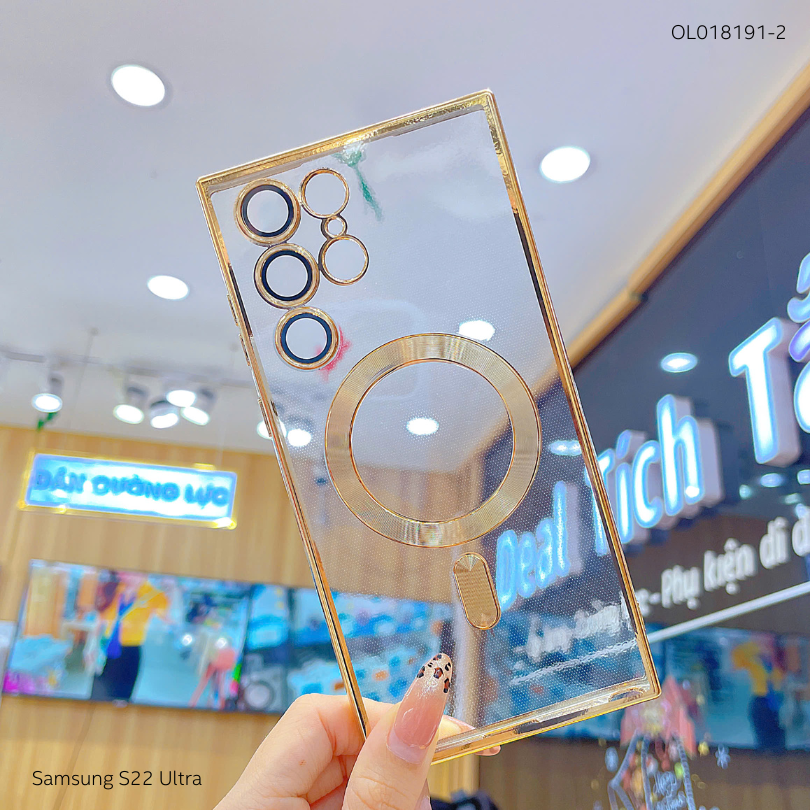 Ốp SS S22 Ultra dẻo trong viền xi camera khoét táo