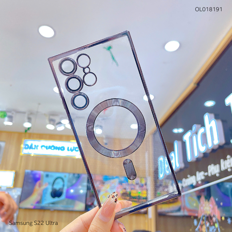 Ốp SS S22 Ultra dẻo trong viền xi camera khoét táo