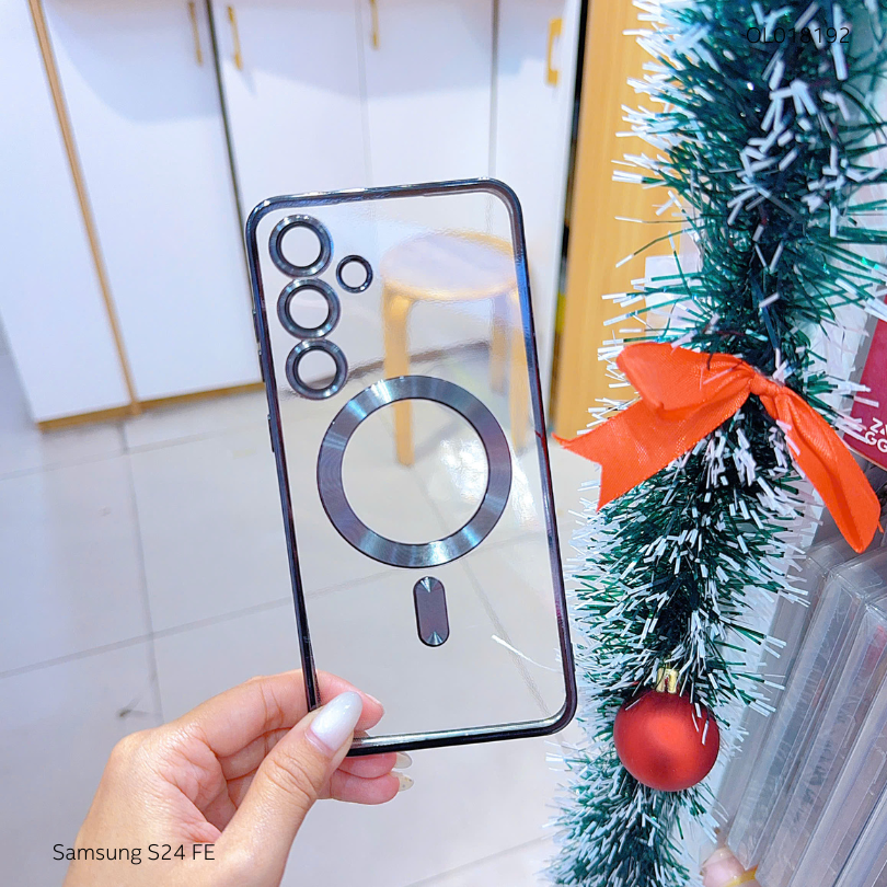 Ốp Samsung S24 Fe dẻo trong viền xi camera khoét táo