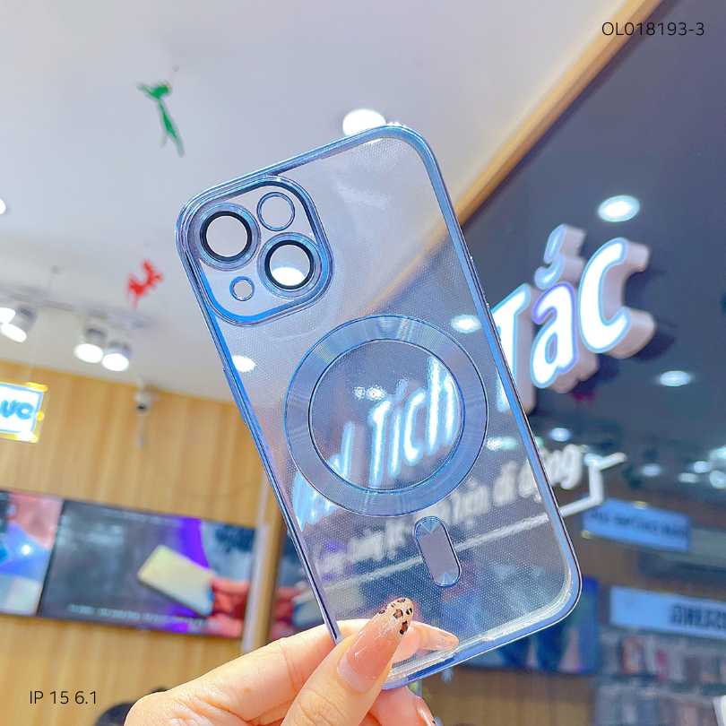 Ốp IP 15 6.1 dẻo trong viền xi camera khoét táo